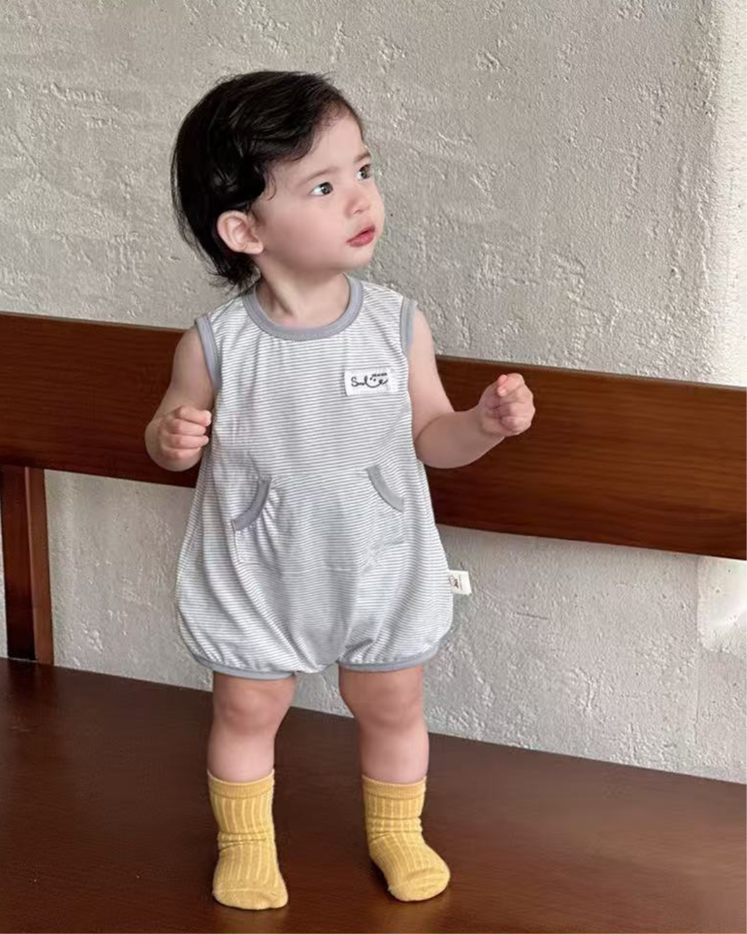 Stripy Sleeveless Romper