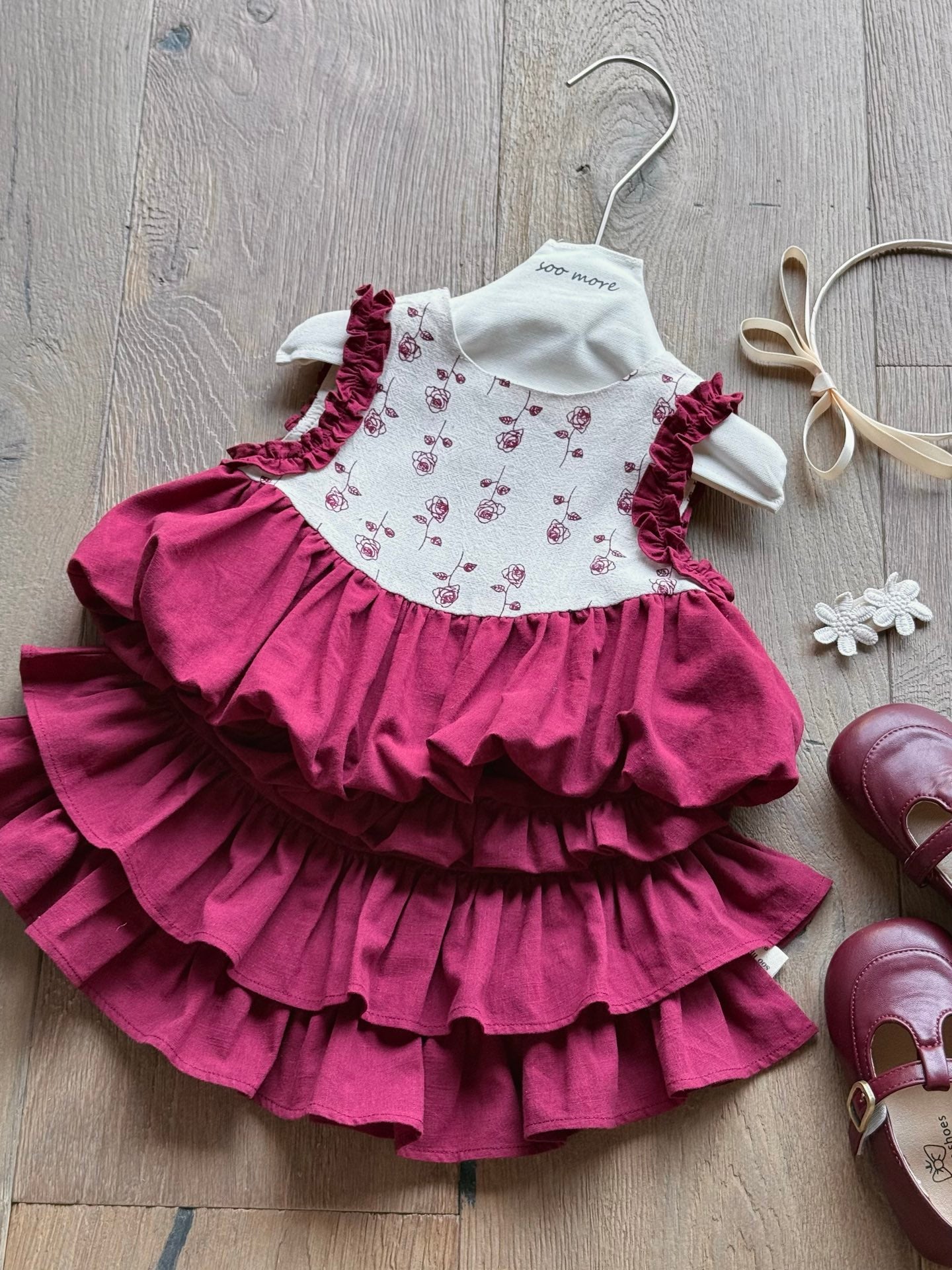 Red Blooming Two-Piece Set