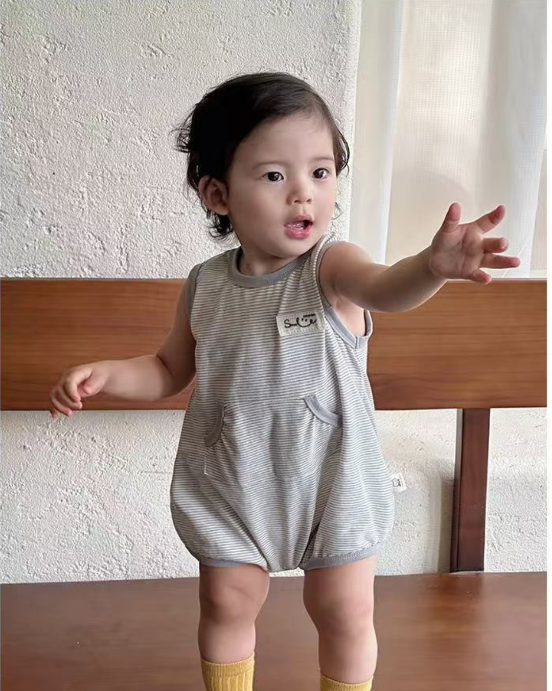 Stripy Sleeveless Romper