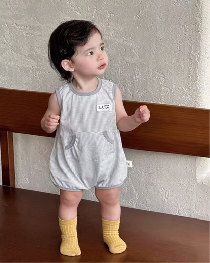 Stripy Sleeveless Romper
