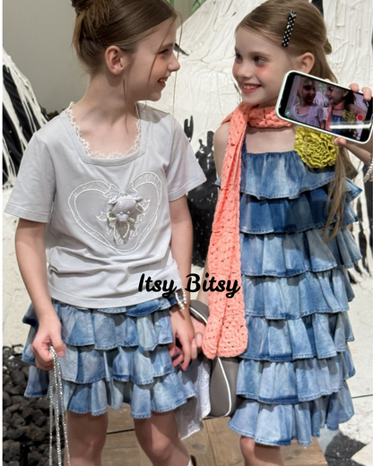 Tied Dye Ruffle Skirt