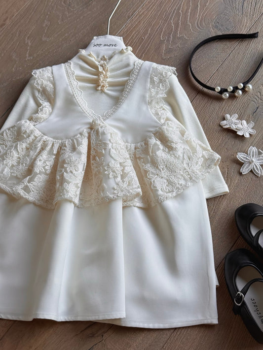 Evelyn Lace Peplum Dress