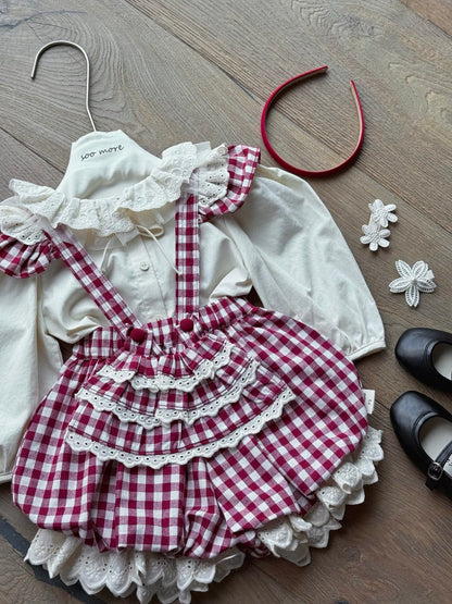 Gingham Ruffle Suspender Bloomers