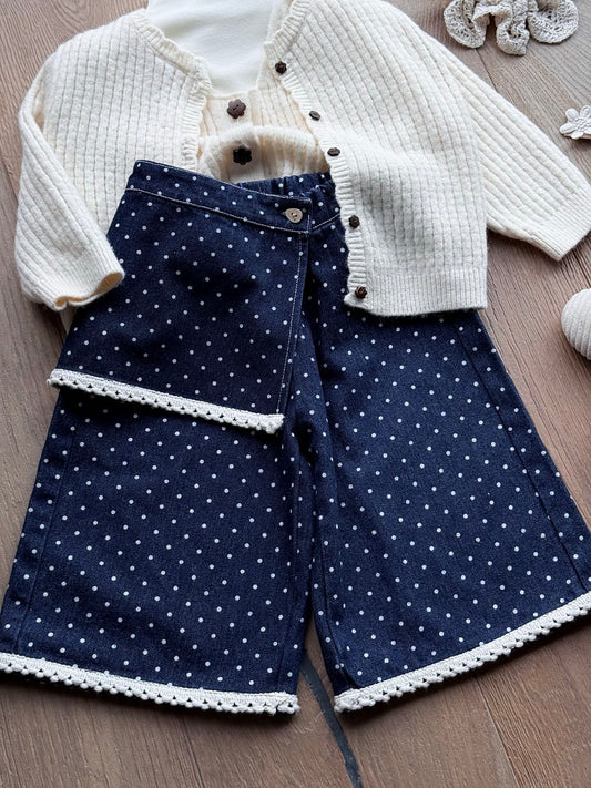 Cherie Dot Denim Culottes