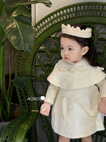 White Whisper Dress with Cape