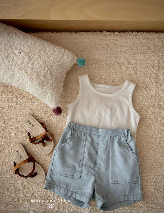 Classic Cotton Sleeveless Tank Top (Ivory White)