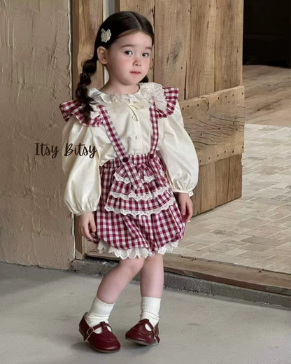 Gingham Ruffle Suspender Bloomers