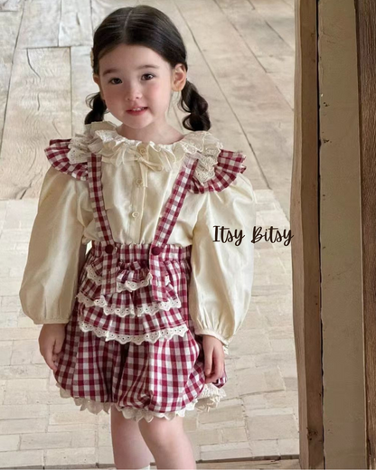 Gingham Ruffle Suspender Bloomers