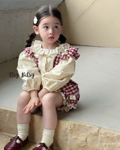 Gingham Ruffle Suspender Bloomers