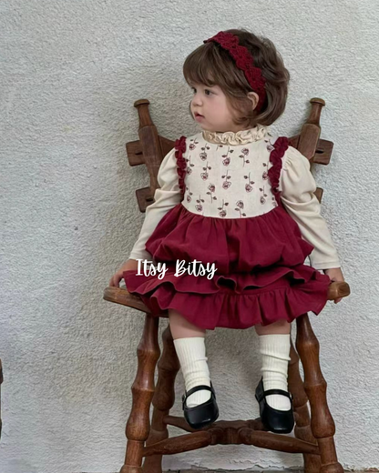 Red Blooming Two-Piece Set