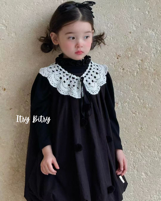 Black Crochet Bubble Dress