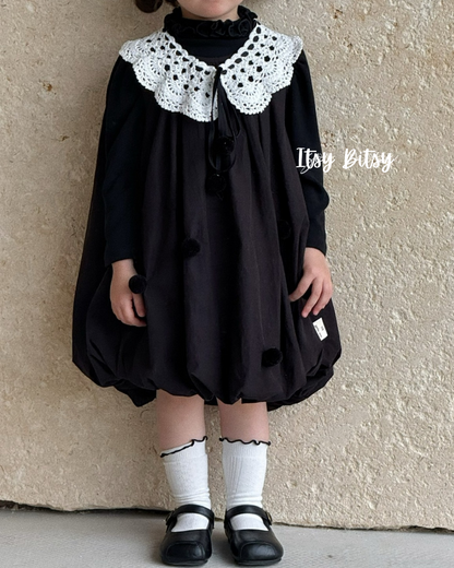 Black Crochet Bubble Dress