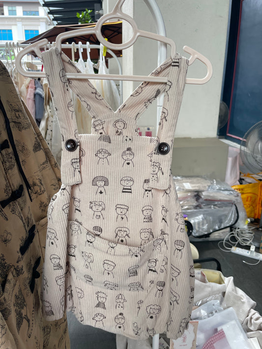 Dungaree with Children Print