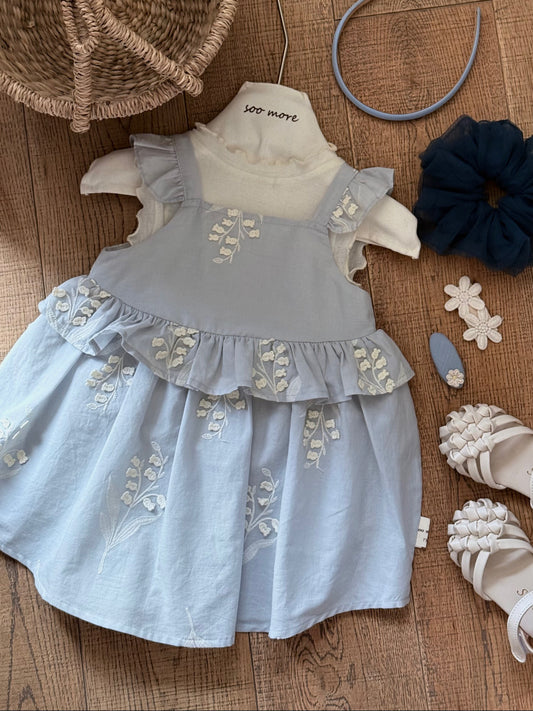 Lily Belle Embroidered Pinafore Set