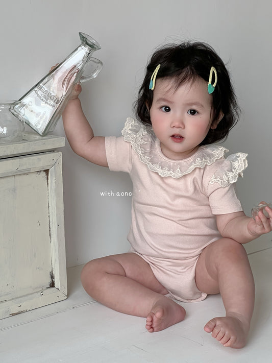 Vintage Lace Flutter Romper