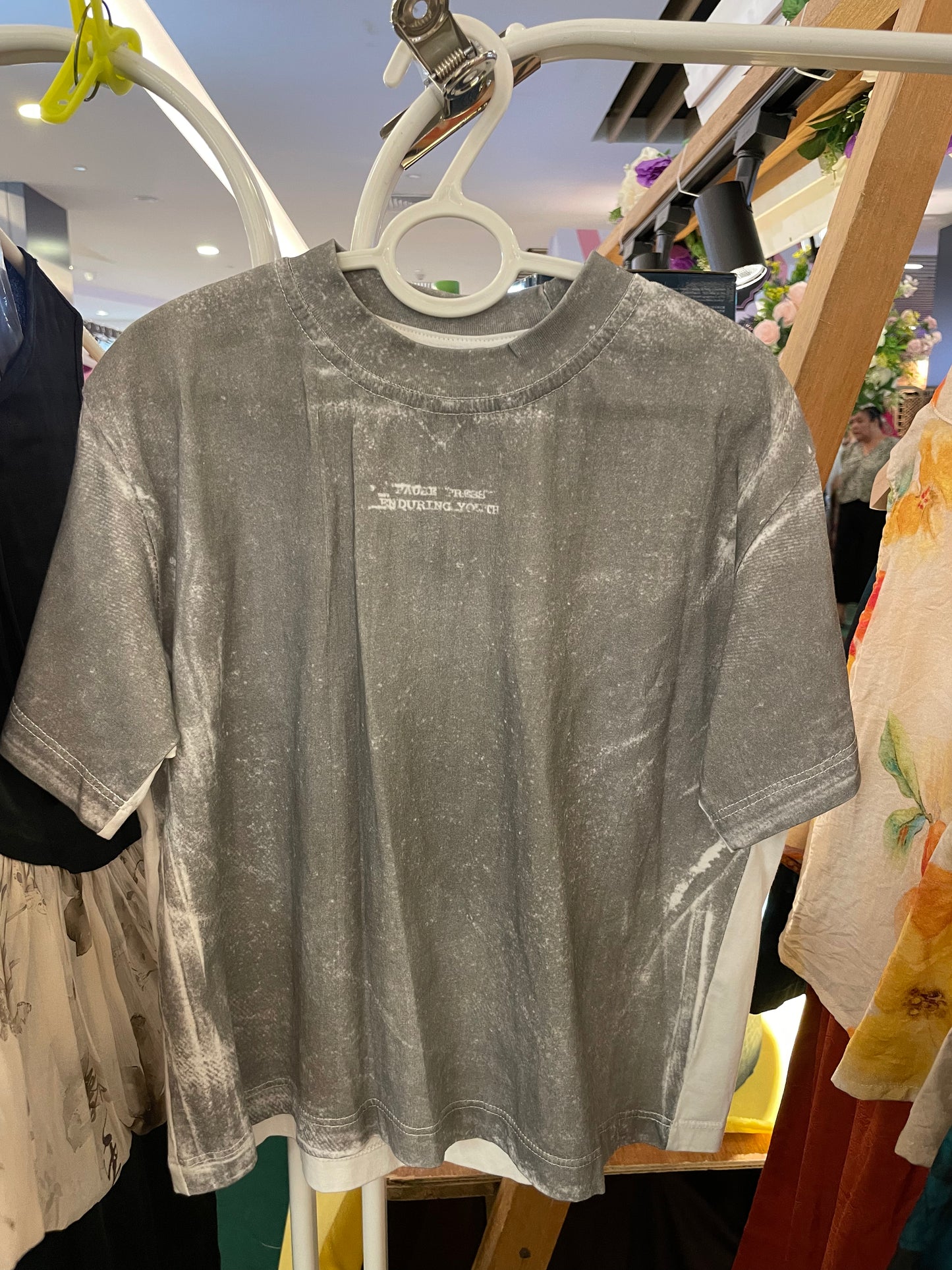 Dark Grey Dyed Print Tee