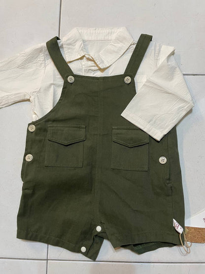 Double Pocket Dungaree in Sage