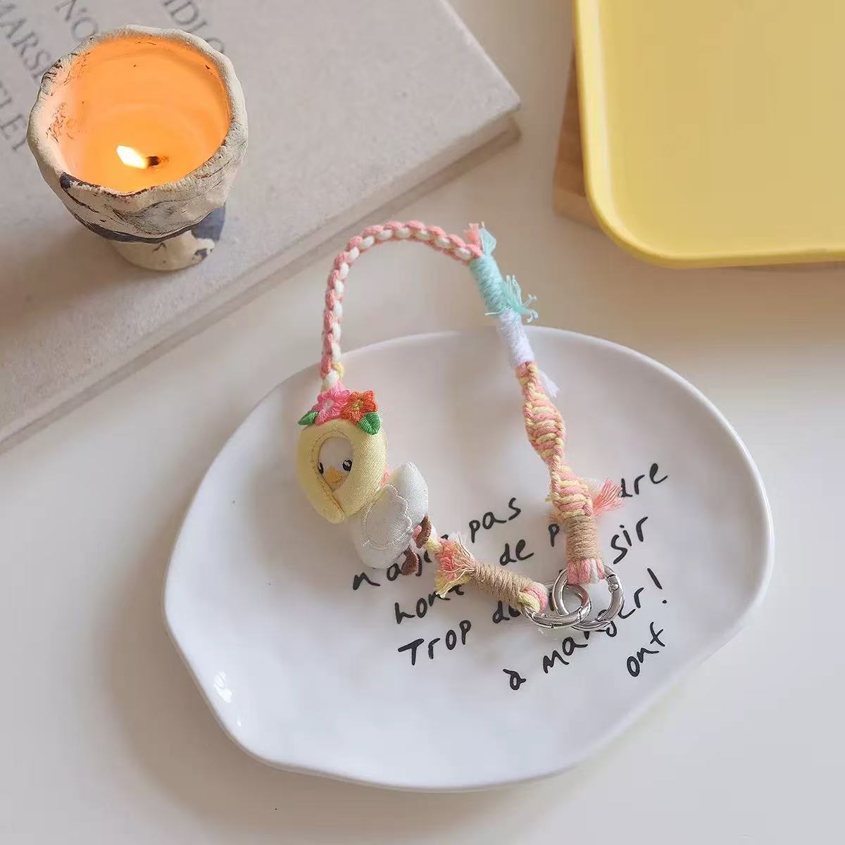 Macrame Wrislet with Cute Plushie