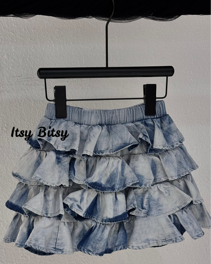 Tied Dye Ruffle Skirt